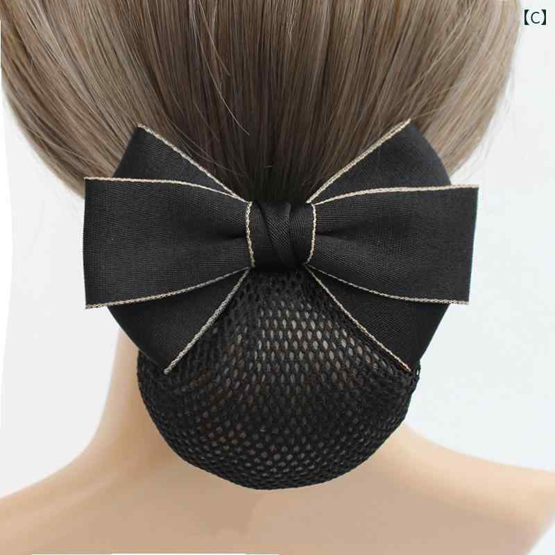 シニヨンネット かわいい ナース 銀行 韓国 簡単 まとめ髪 シンプル 普段使い メッシュ 青 黒 グレー リボン 滑り止め レディース ヘアアクセサリー
