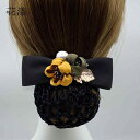 シニヨンネット かわいい 韓国 スチュワーデス ナース ヘアアクセサリー メッシュ シンプル 普段使い 黄色 ピンク 緑 まとめ髪 レディース 簡単 花 バレッ...