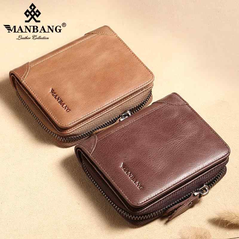 財布 メンズ 二つ折り 牛革 レザー おしゃれ 大容量 ラウンドファスナー スナップボタン お札 小銭入れ カード 免許証 IC たくさん 仕切り 多機能 コンパクト ウォレット カジュアル シンプル レトロ ビジネス プレゼント 茶色 黒 カーキ