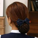 シニヨンネット かわいい 花 レディース 韓国 看護師 スチュワーデス ヘアアクセサリー 黒 青 赤 シンプル 普段使い まとめ髪 お団子 簡単 リボン