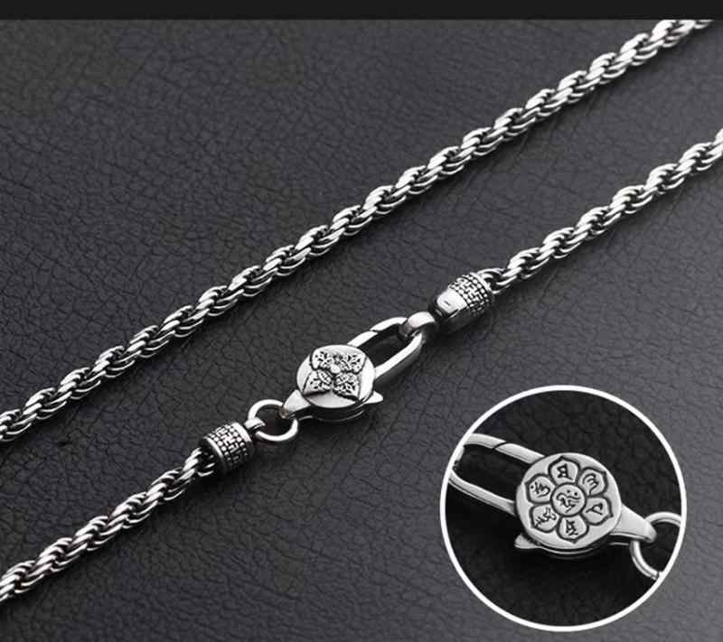 六字真言 シルバー ネックレス メンズ ジュエリー 鎖骨 チェーン フォックス バンブー 普段使い ヴィン..