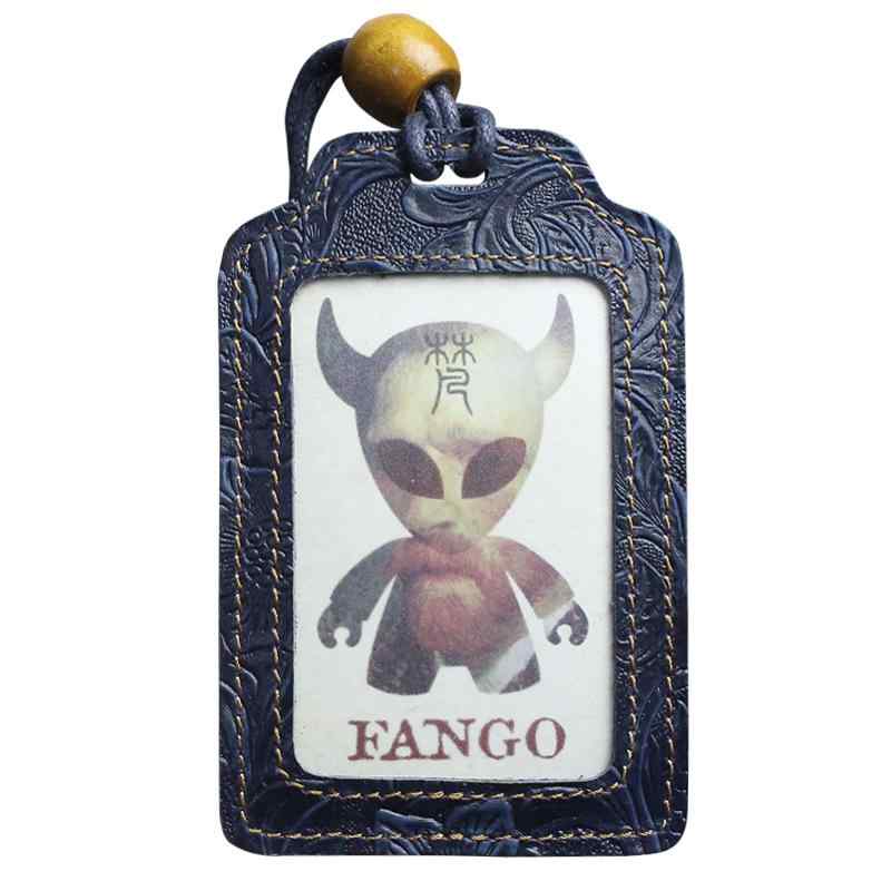 名札ホルダー 革 おしゃれ 吊り下げ ネックストラップ オフィス ビジネス カード カバー パスケース 社..