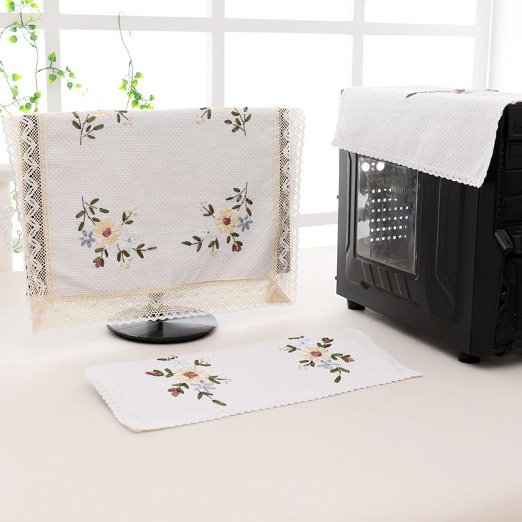 PCカバー デスクトップPC 一体型PC 液晶モニター ディスプレイ 防塵 保護 布製 花柄 菊柄 ナチュラル ..