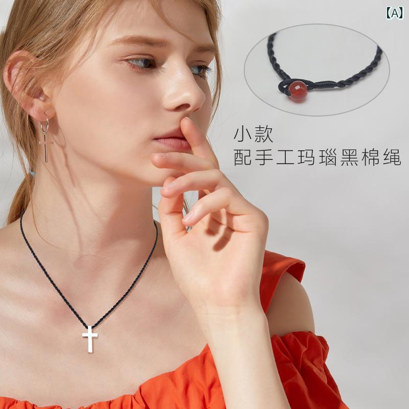 ネックレス メンズ レディース カップル 999銀 クロスモチーフ シンプル デイリー オフィス カジュアル..