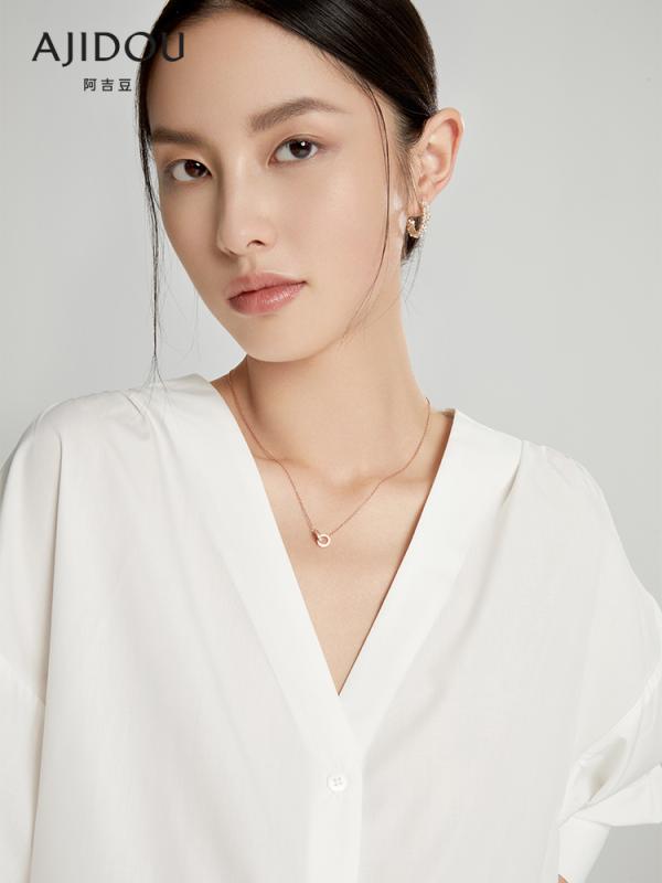 ネックレス レディース 925 シルバー ジルコニア サークル 連結 きらめく 華奢 大人 上品 エレガント ..