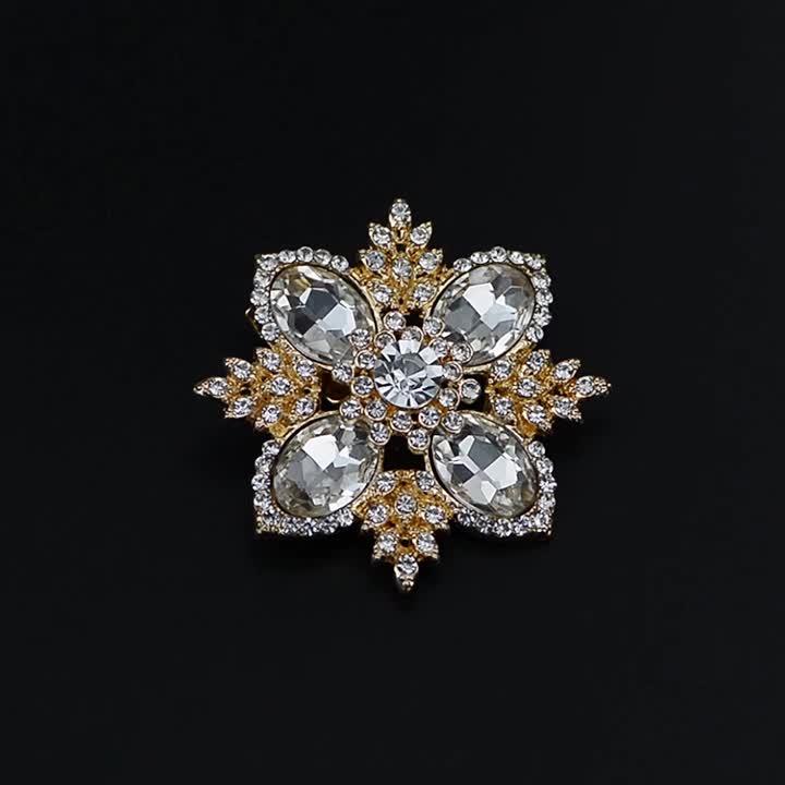 シューズクリップ 取り外し クリスタルフラワー 靴飾り ゴールド シルバー 花モチーフ おしゃれ 華やか