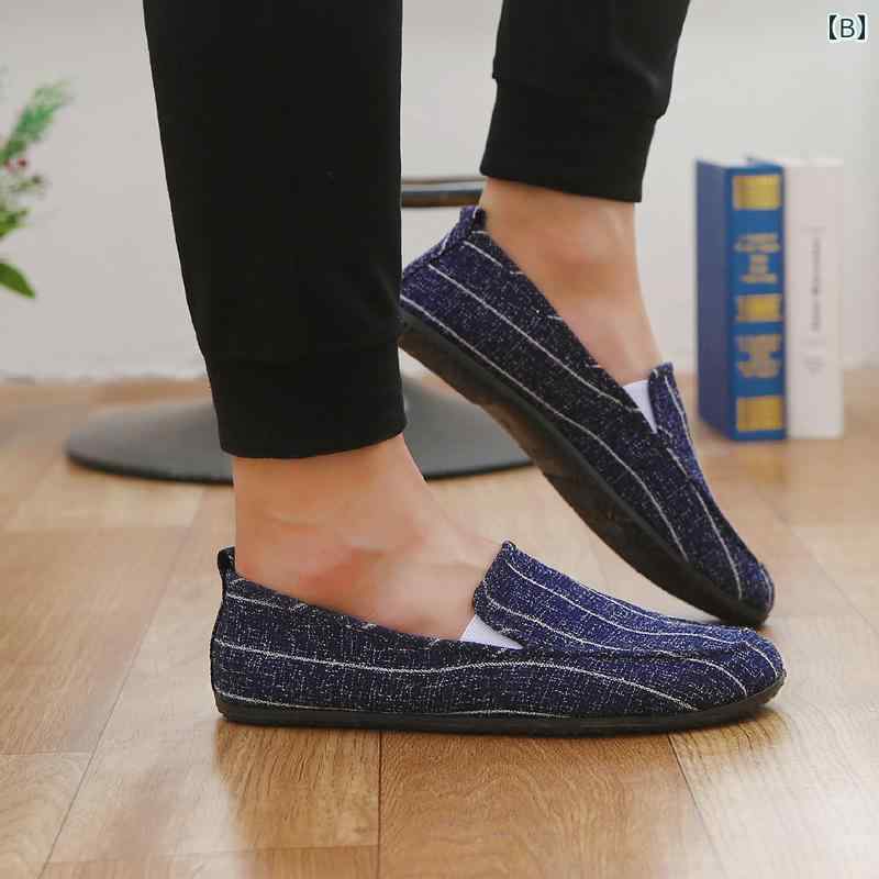 スリッポン メンズ 春夏 通気性 ソフトソール カジュアル デイリー ドライビングシューズ オフィス履き 布製 滑りにくい フラットヒール 無地 快適 おしゃれ