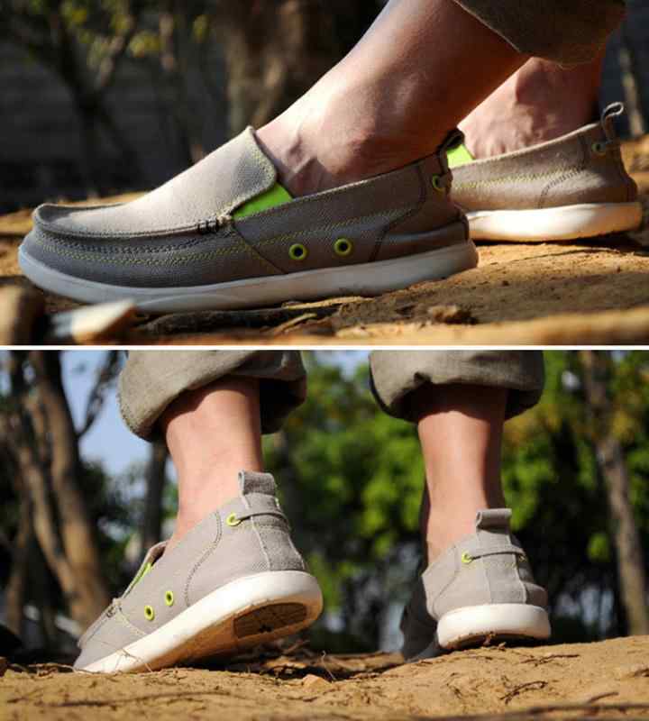 シューズ メンズ スリッポン キャンバス カジュアルシューズ 軽量 快適 通気性 ソフトソール ローカッ..