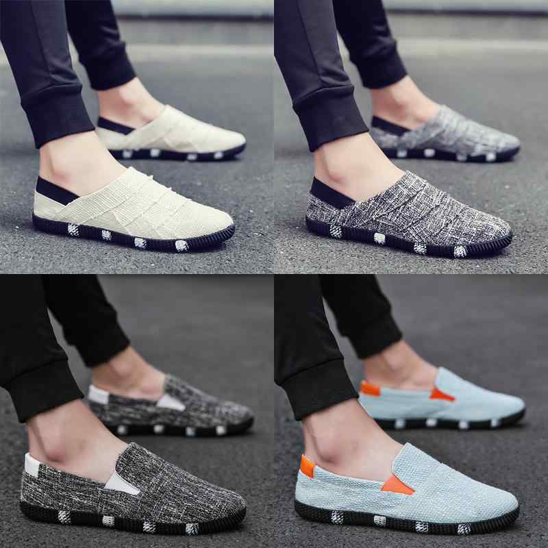 シューズ メンズ スリッポン キャンバス 麻 通気性 快適 軽量 モカシン カジュアル ドライビングシュー..