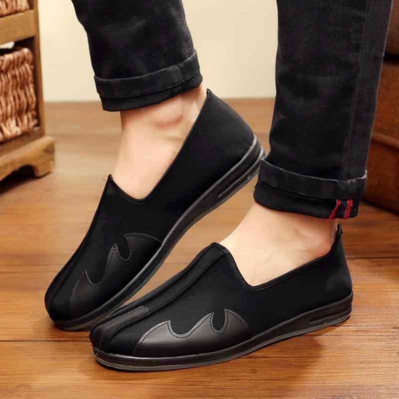 シューズ メンズ 中国風 レトロ 伝統 布製 カンフーシューズ スリッポン 滑り止め 通気性 スクエアトゥ..