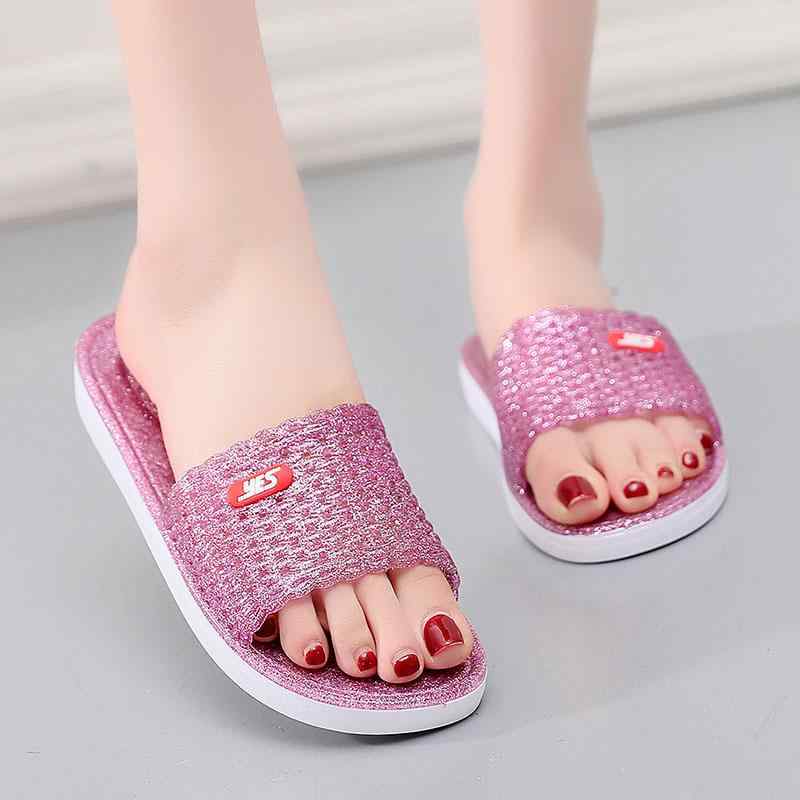 サンダル レディース 夏 クリア ラメ ビーチ シャワー 室内履き 外履き 滑り止め 静音 ぺたんこ ぺたん..