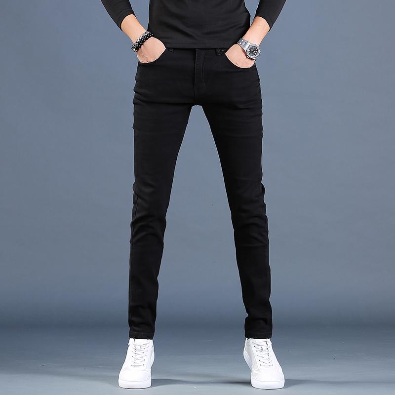 デニムパンツ メンズ 男性用 秋冬 ブラック 裏起毛 ストレッチ 綿混 厚手 ウォッシュ加工 スリムフィッ..