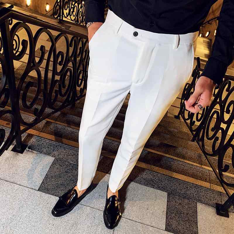 其它 - パンツ メンズ ドレープ感 ホワイト スラックス 春秋 ストレート ビジネス オフィス 通勤 スリムフィット テーパード ポリエステル ストレッチ イージーケア カジュアル