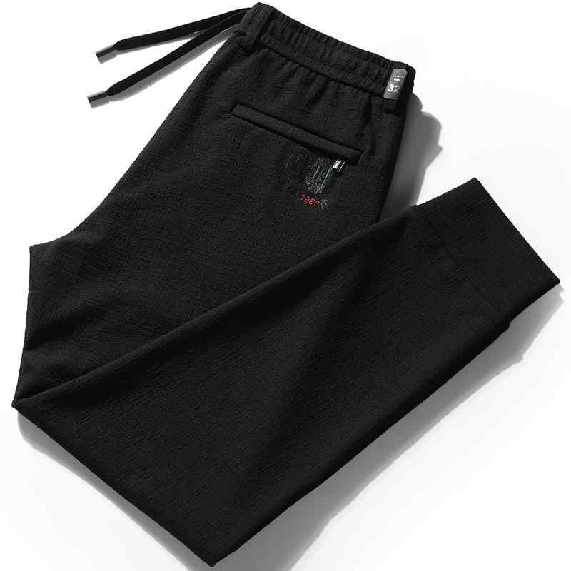 纤体裤 - ジョガーパンツ メンズ 秋冬 スポーツ スリムフィット ストレッチ 伸縮性 厚手 防シワ加工 ミッドウエスト ベーシックカラー
