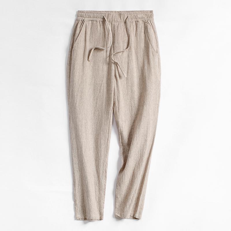 Boot-Cut Pants - パンツ メンズ 夏 麻 リネン 薄手 軽量 通気性 吸湿速乾 ゆったり ルーズフィット ストレート ロングパンツ カジュアル 普段使い リラックス