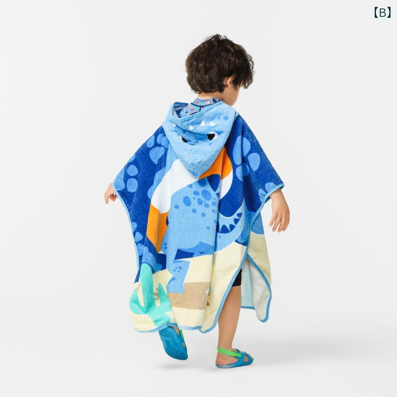着る バスタオル 子供 バスローブ フード付き 速乾 吸水 綿 かわいい 黄 ピンク 白 ヒョウ柄 パンダ 水泳 温泉 3