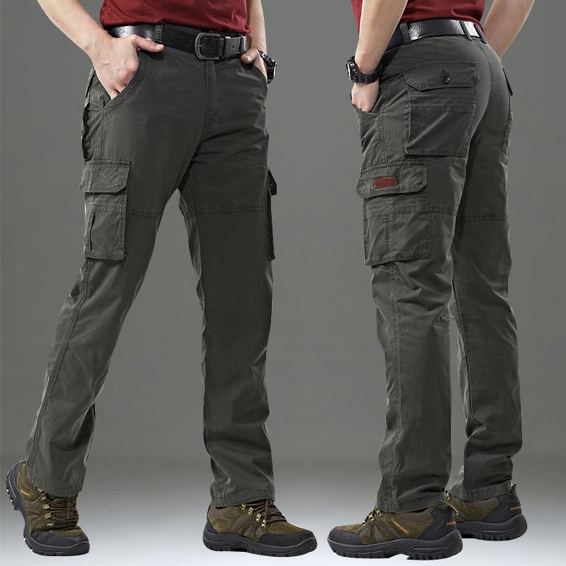 パンツ メンズ カーゴパンツ ゆったり ストレート 多ポケット 厚手 綿 ウォッシュ加工 秋冬 アウトドア ミリタリー タウン カジュアル ワークボトムス