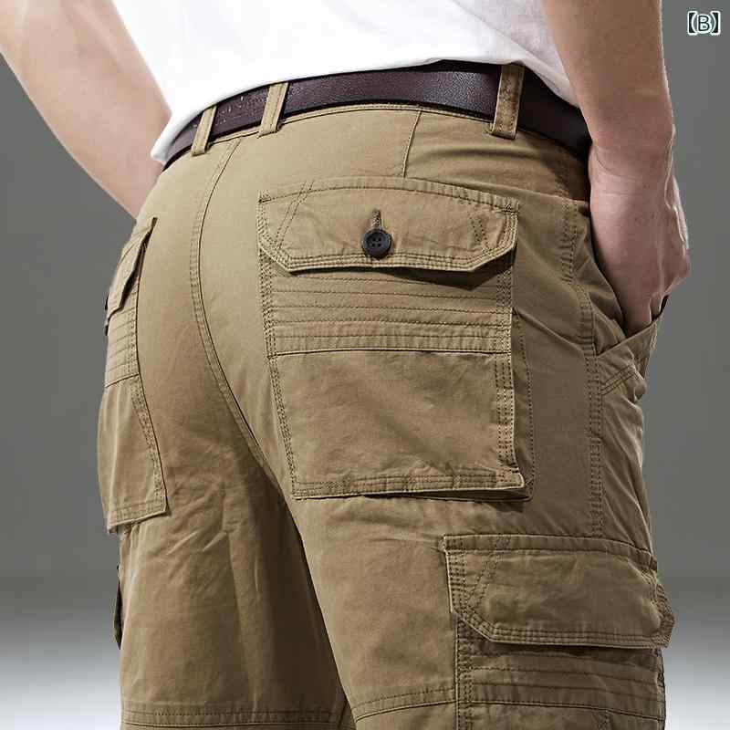 パンツ メンズ カーゴパンツ ゆったり ストレート 多ポケット 厚手 綿 ウォッシュ加工 秋冬 アウトドア ミリタリー タウン カジュアル ワークボトムス