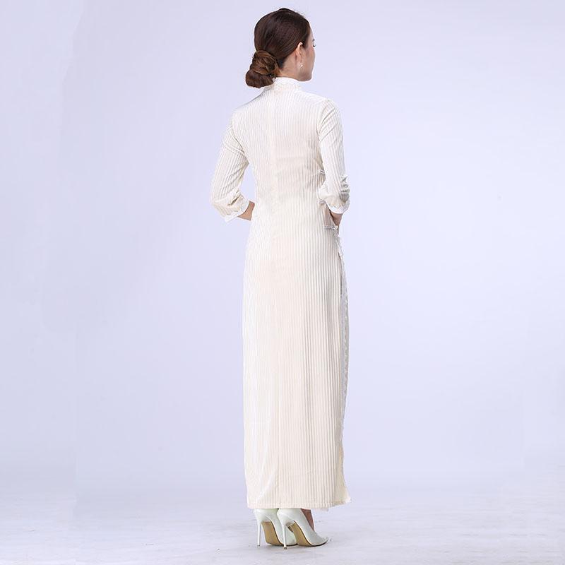 チャイナドレス レディース 現代 ダンス衣装 九つボタン スリムフィット 舞台衣装 パフォーマンス 発表会 演劇 ロング丈 多色展開