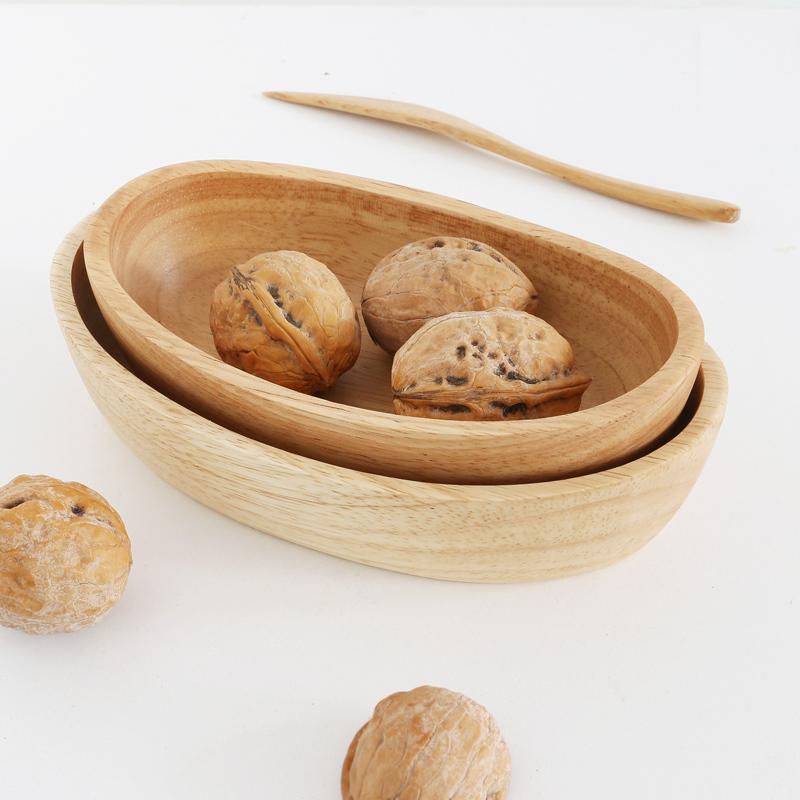 サラダボウル 木製 おしゃれ お椀 ボート型 家庭用 スナック デザート 食器 プレート 自然