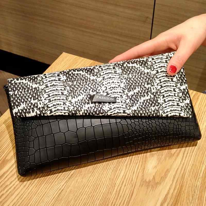 財布 レディース 長財布 PUレザー ソフト ヘビ柄 ドット柄 モノクロ 日韓 ファスナー スナップボタン 札入れ 小銭入れ ウォレット クラッチ 普段使い デイリー