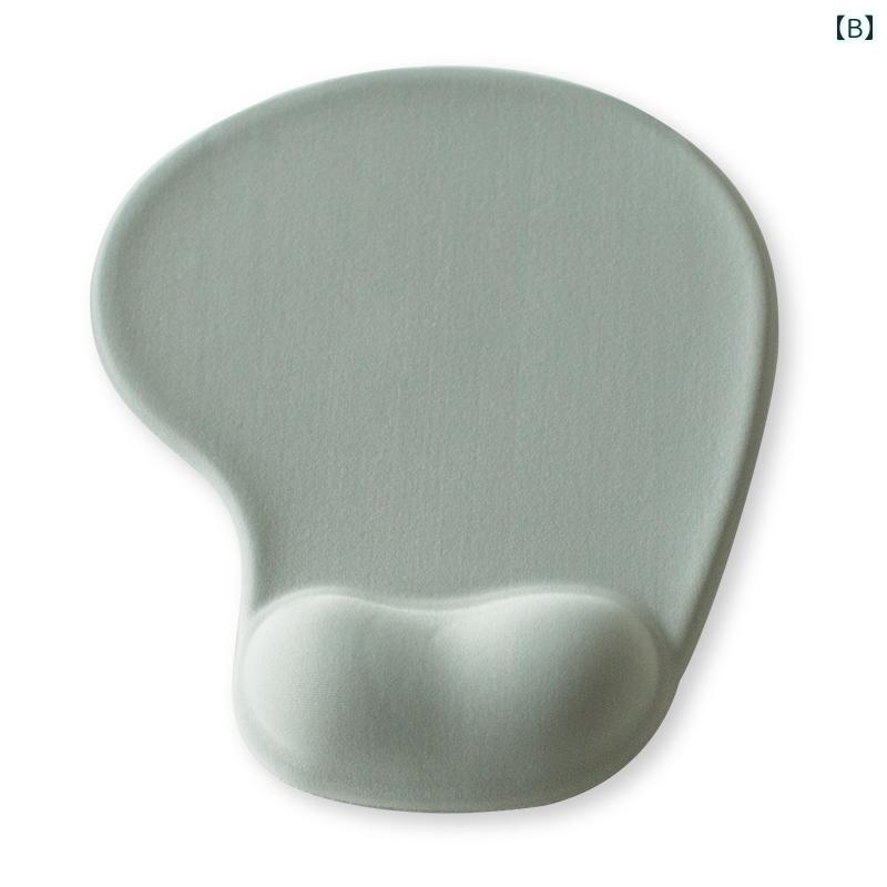 マウスパッド リストレスト一体型 メモリーフォーム 厚手 手首サポート かわいい シンプル 無地 丸形 湾曲型 PC作業 オフィス デスクワーク 在宅勤務 グレー ブラック ピンク ブルー