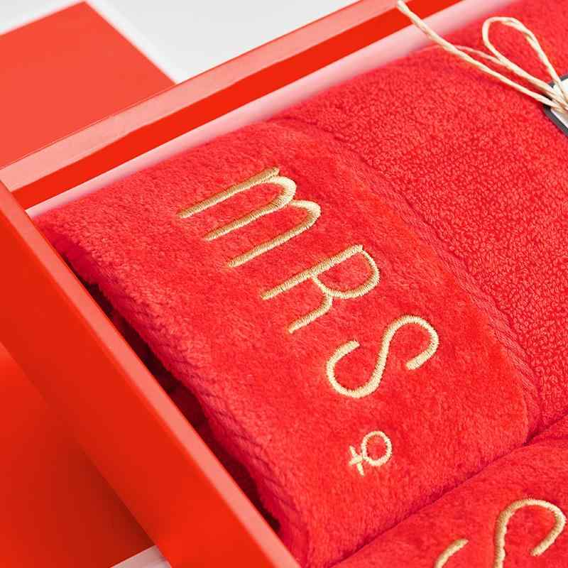 タオル 男女兼用 フェイスタオル バスタオル セット 綿 赤 無地 高吸水 速乾 結婚祝い 内祝い 引き出物 贈答用 夫婦 カップル 家庭用 普段使い