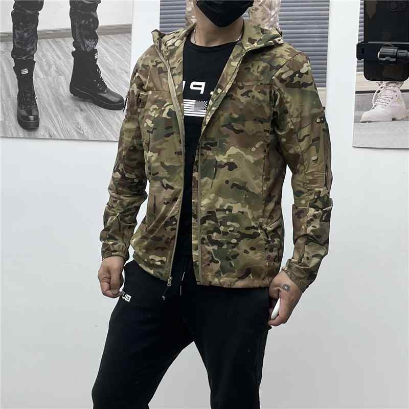 Jacket - ジャケット メンズ 軽量 UVカット パーカー 防水 透湿 速乾 迷彩柄 アウトドア 登山 ハイキング スポーツ 春夏秋 ブラック グリーン ブルー