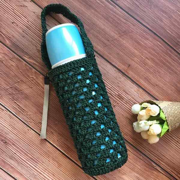 ボトルカバー カップカバー 汎用 暖かい 保冷 断熱 落下防止 耐衝撃 毛糸 手編み ニット ハンドメイド