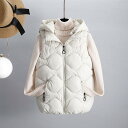 ダウン ベスト レディース 婦人服 アウター 防寒着 カジュアル ウィメンズ ノースリーブ コットン ショート 秋冬スタイル スリム フード付き かわいい おし...