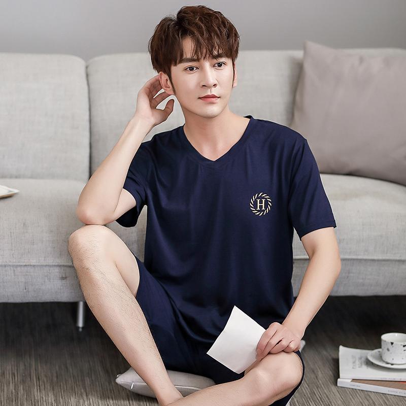 パジャマ メンズ ルームウェア 半袖 ショートパンツ Vネック 上下セット モダール 接触冷感 吸湿速乾 ..