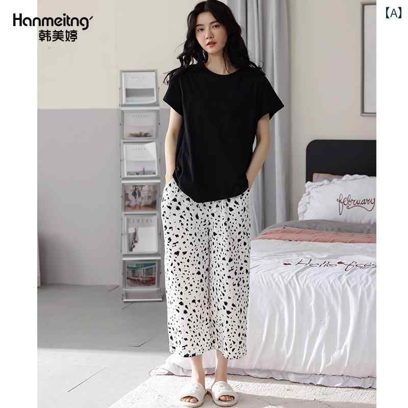 ・カテゴリ: パジャマ・スタイル: ラグジュアリー・主な素材: 綿・ネックライン: クルーネック・袖丈: 半袖・パンツ丈: 七分丈・柄: 豹柄・厚さ: 薄手・性別: 女性用・セット内容: 2点セット・トップス開閉: プルオーバー・パンツウエ...