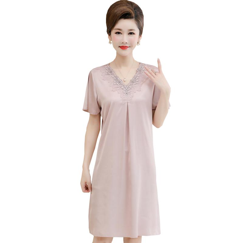 ナイトウェア レディース 女性用 ミセス 夏 接触冷感 薄手 軽量 半袖 Vネック ゆったり 大きいサイズ パジャマ ワンピース