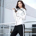 レディースモノクロランニングウェア ヨガ 服 女性 春夏 秋 アウトドア レジャー ジム スポーツ 速乾性 長袖
