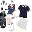 ゴルフウェア キッズ 女の子 スポーツ カジュアル 夏 半袖 シャツ 韓国 スカート チェック柄 トップス セットアップ 白 グレー 黒