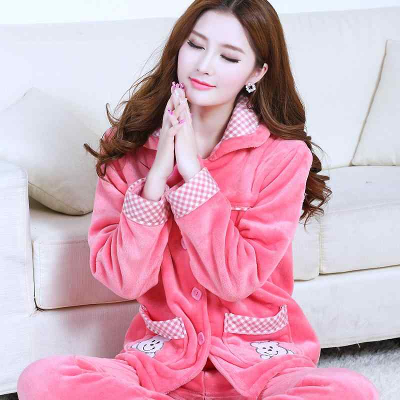 パジャマ レディース ルームウェア 厚手 フランネル 上下セット 長袖 シャツ襟 前開き 花柄 かわいい ..