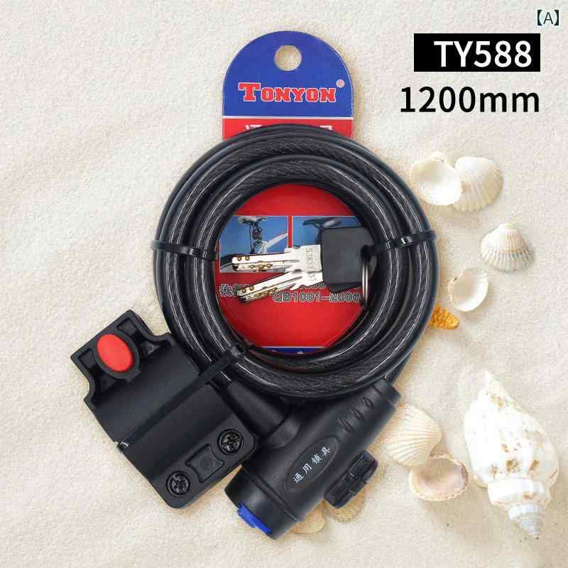 自転車 ロック 5桁 ダイヤル式 スチール ワイヤーロック マウンテンバイク クロスバイク ロードバイク ..