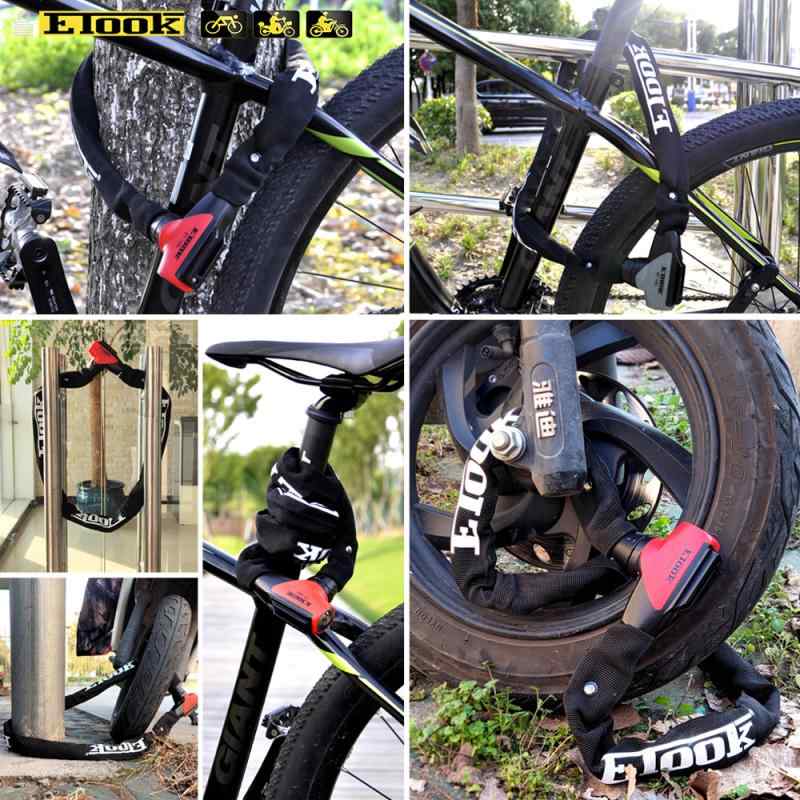 自転車 チェーンロック 切断防止 耐鋸 頑丈 極太 強化スチール 盗難対策 マウンテンバイク 電動アシス..