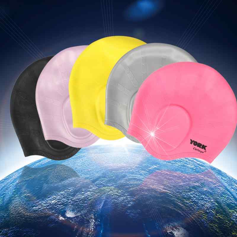 スイムキャップ メンズ レディース ロングヘア 耳保護 防水 シリコン製 プール スイミング 快適フィット 耳水から守る ゆったりサイズ