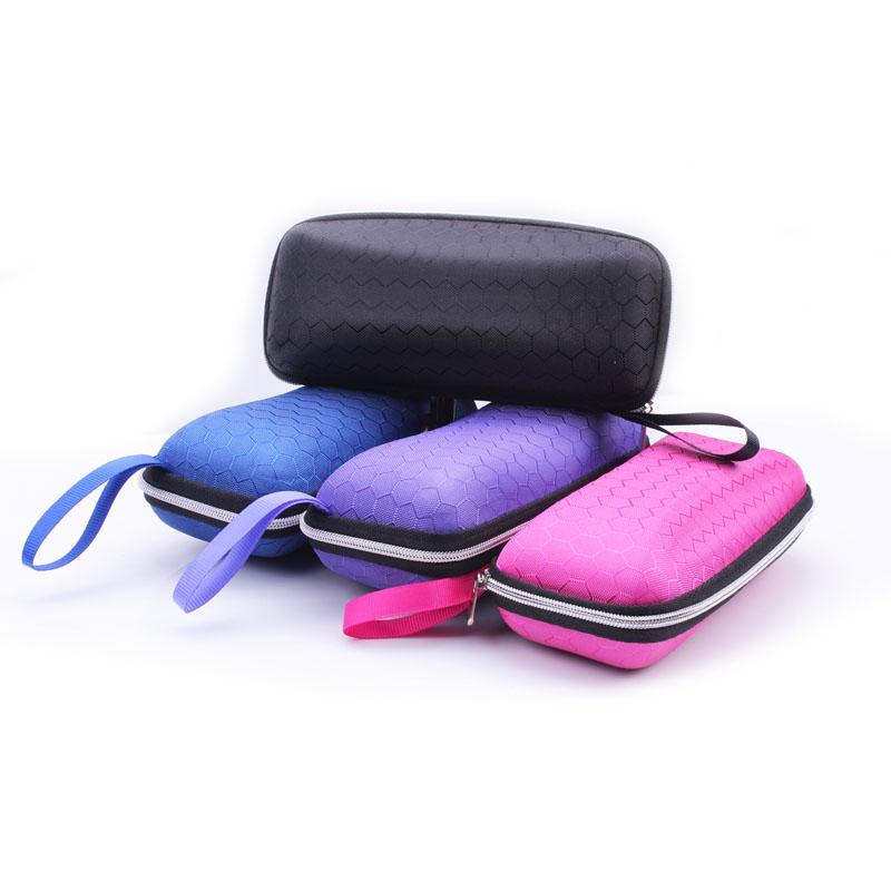 メガネケース 眼鏡ケース 男女兼用 ジッパー 軽量 コンパクト スリム 携帯 ポータブル 保護ケース 韓国スタイル シンプル ハニカム柄 グリッド柄 黒 ピンク 青 おしゃれ かわいい