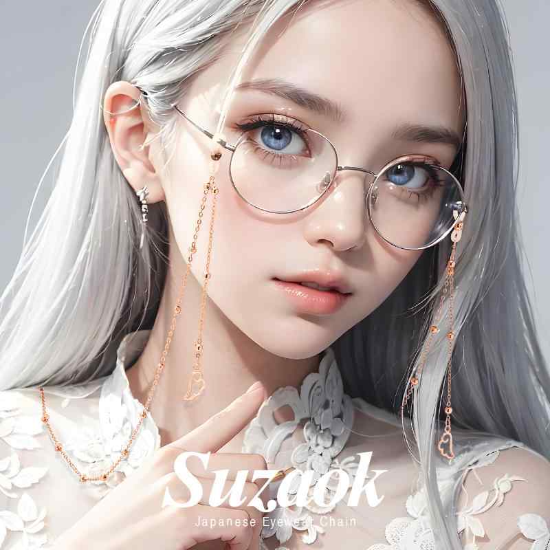 めがねチェーン レディース 女性用 首掛けストラップ おしゃれ アクセサリー 落下防止 ずれ落ち防止 サ..