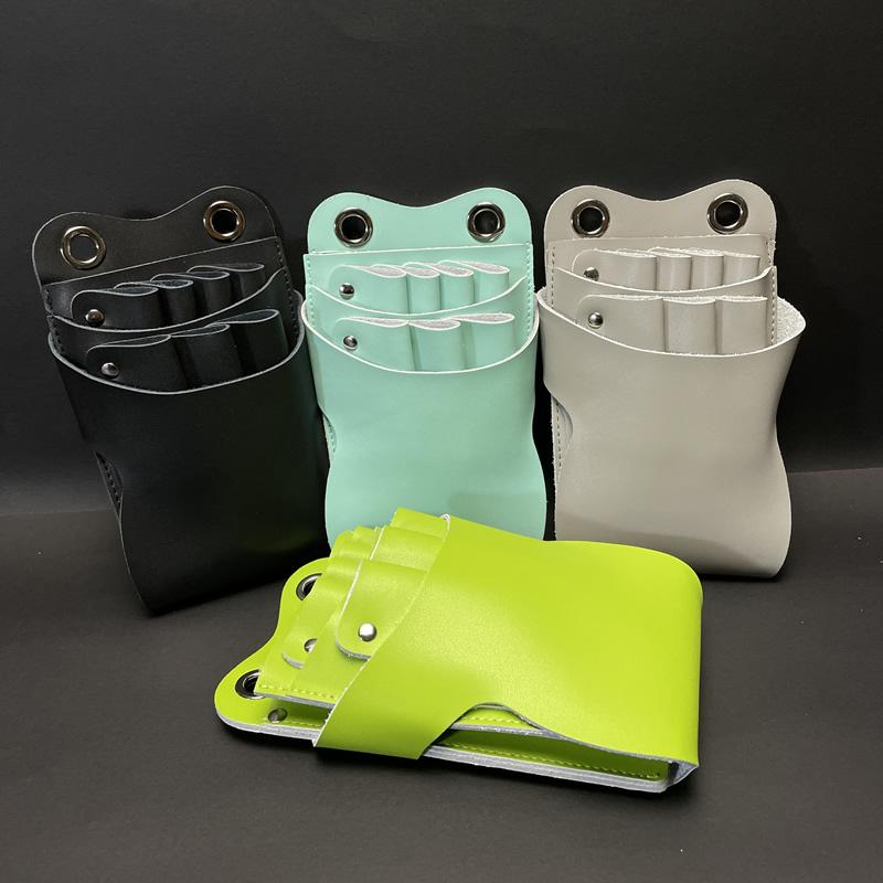 シザーケース 美容師 理容師 ウエストバッグ 革 ソフトレザー 5丁 8丁 シザー収納 バリカン ツールバッ..