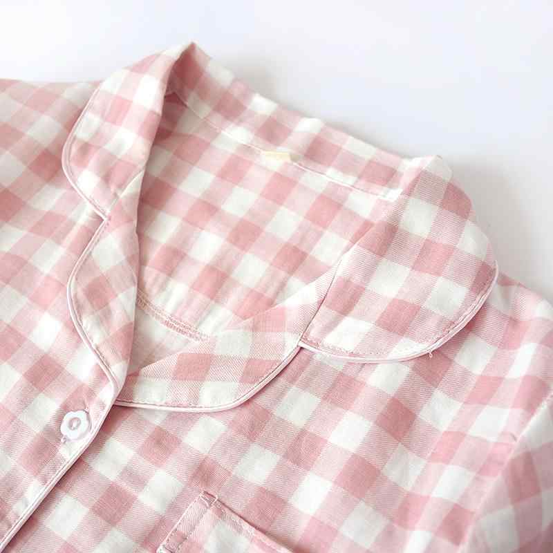 ・主な素材: 綿95%以上・サイズ展開: M.L.XL・柄: チェック・・ネックライン: シャツ襟・対象: カップル・開閉部: 前ボタン・セット内容: 2点セット・カラー展開: ピンク.ネイビー.グレー・ウエスト仕様: ゴム・袖丈: 半袖・...