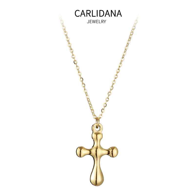 ネックレス レディース チタン鋼 立体十字架 ジーザスモチーフ 18K金メッキ ゴールド シンプル 上品 エ..