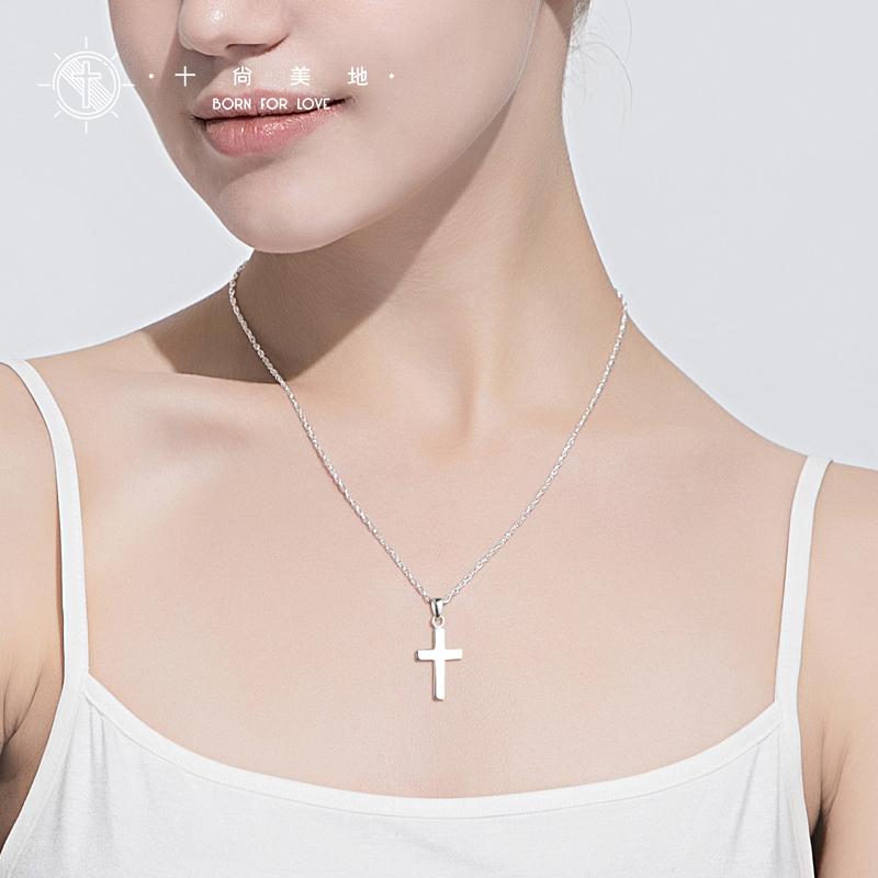 ネックレス 男女兼用 ペア 銀 シルバー999 クロス 十字架 クラウン ローマ数字 ペンダントトップ 繊細 ..