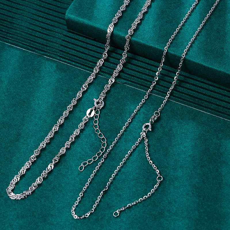 ネックレス レディース 999銀 シルバーチェーン 鎖骨 スネーク あずき 喜平 ロープ ボックス ペンダン..