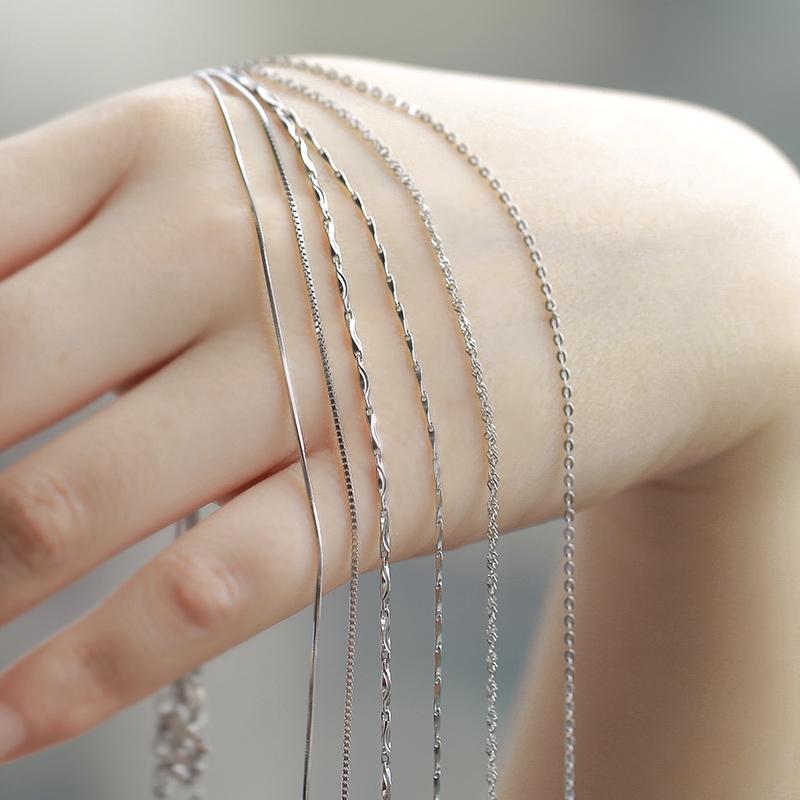ネックレス レディース 女性用 シルバー925 銀 スネークチェーン 鎖骨チェーン スリム ショート チェー..