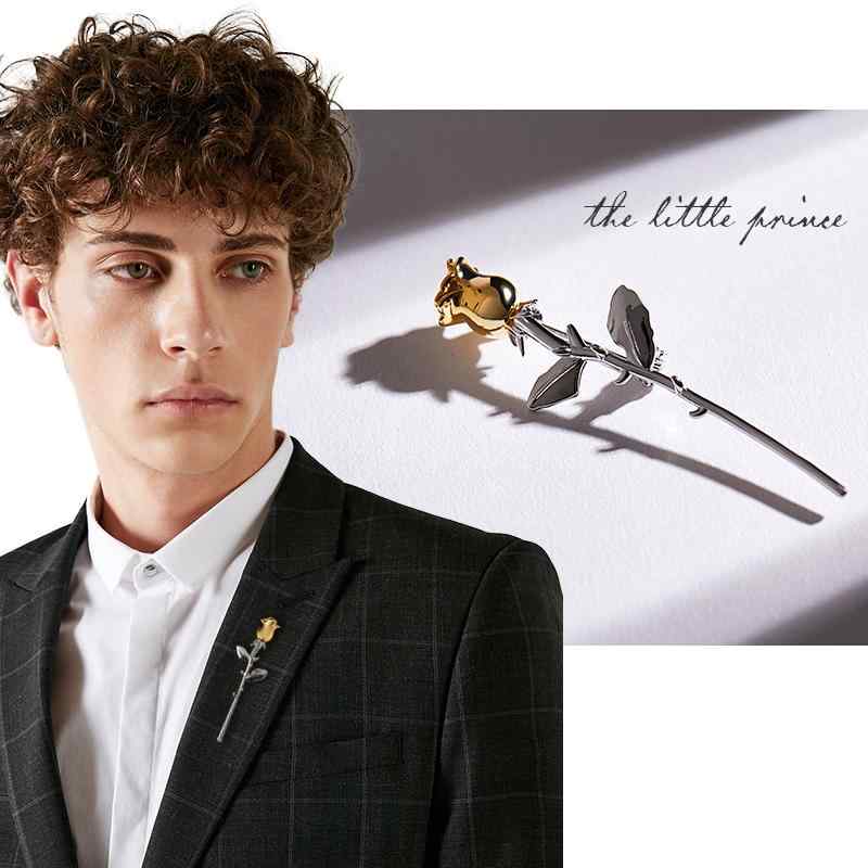 ピンブローチ メンズ レディース バラ フラワーモチーフ 金属製 立体 スーツ ジャケット コート フォー..