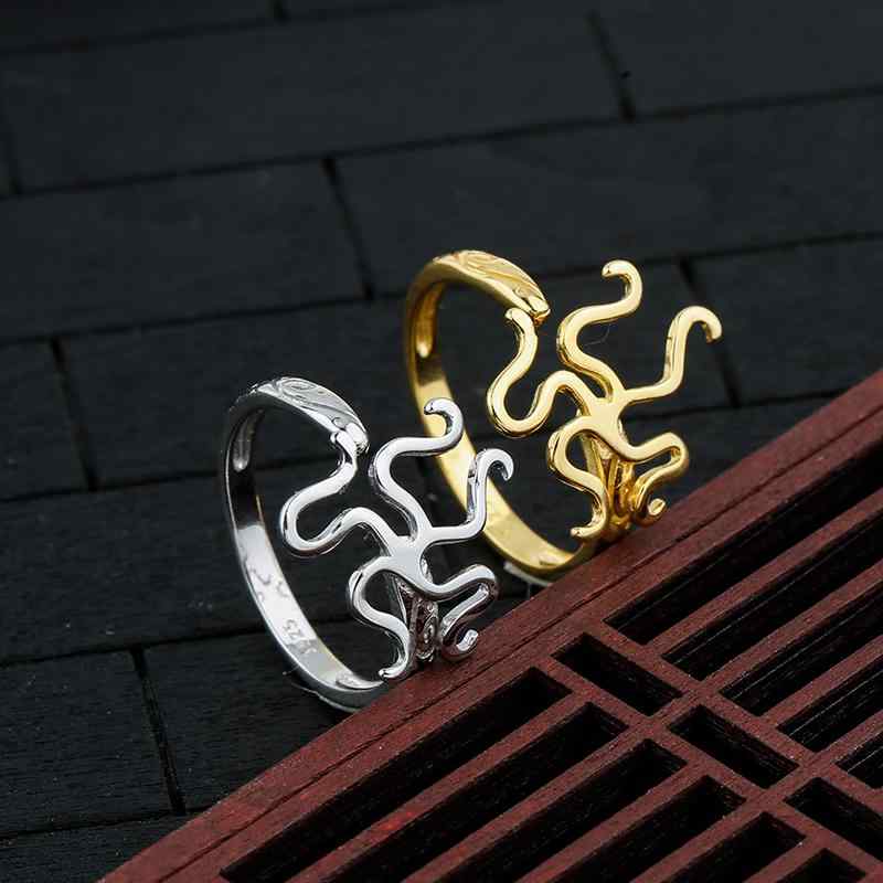 指輪 男女兼用 925シルバー 不規則 調整 空枠 レトロ DIY用 貔貅 シルバー ゴールド プラチナカラー ペアリング カップル プレゼント