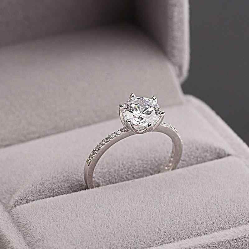 指輪 レディース 925シルバー 銀 韓国風 上品 エレガント おしゃれ 6本爪 ジルコニア オープンリング シンプル デイリー